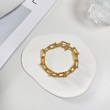 [Resenly Jewelry]ハードウェア ゴールドブレスレット