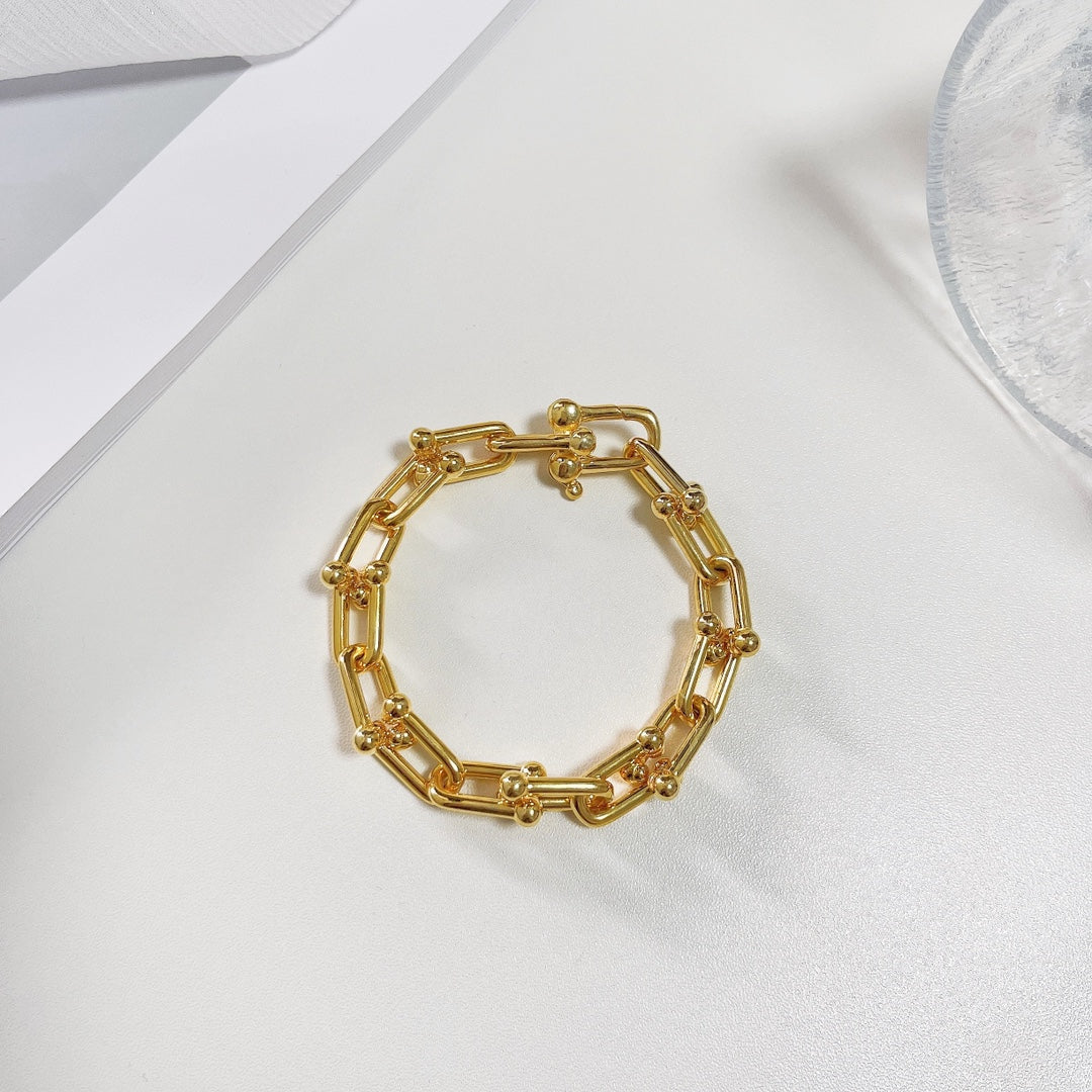 [Resenly Jewelry]ハードウェア ゴールドブレスレット