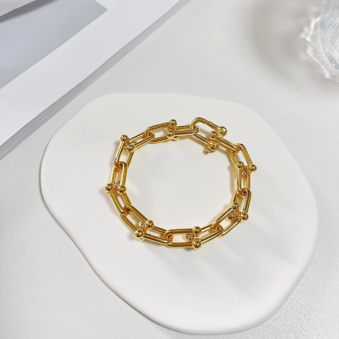 [Resenly Jewelry]ハードウェア ゴールドブレスレット