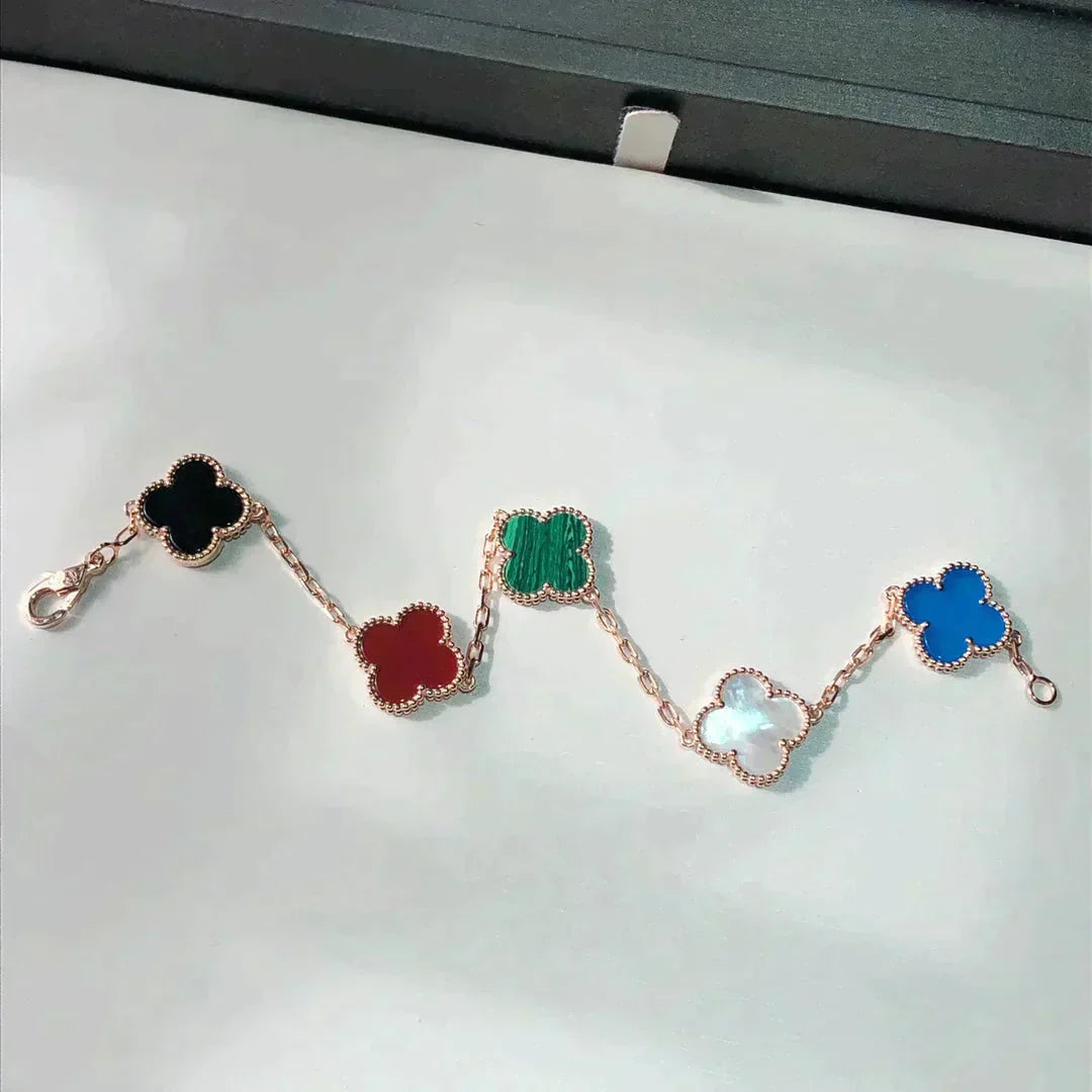 [Resenly Jewelry]CLOVER 5 MOTIFS MULTICOLOR BRACELET