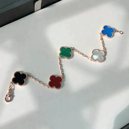 [Resenly Jewelry]CLOVER 5 MOTIFS MULTICOLOR BRACELET