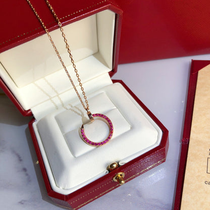 [Resenly Jewelry]JUSTE NECKLACE RED FULL DIAMONDS