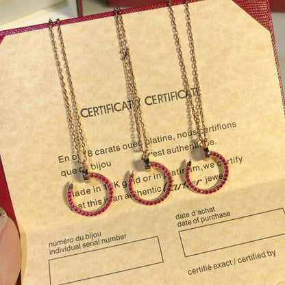 [Resenly Jewelry]JUSTE NECKLACE RED FULL DIAMONDS