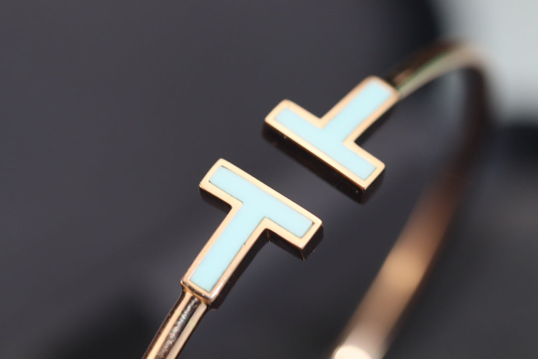 [Resenly Jewelry]T BRACELET 1.8MM TURQUOISE PINK GOLD