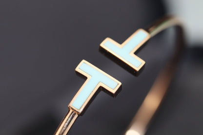 [Resenly Jewelry]T BRACELET 1.8MM TURQUOISE PINK GOLD