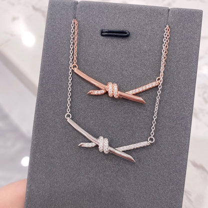 [Resenly Jewelry]KNOT NECKLACE DIAMONDS