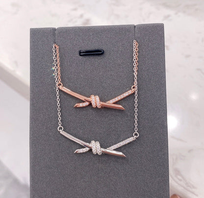 [Resenly Jewelry]KNOT NECKLACE DIAMONDS