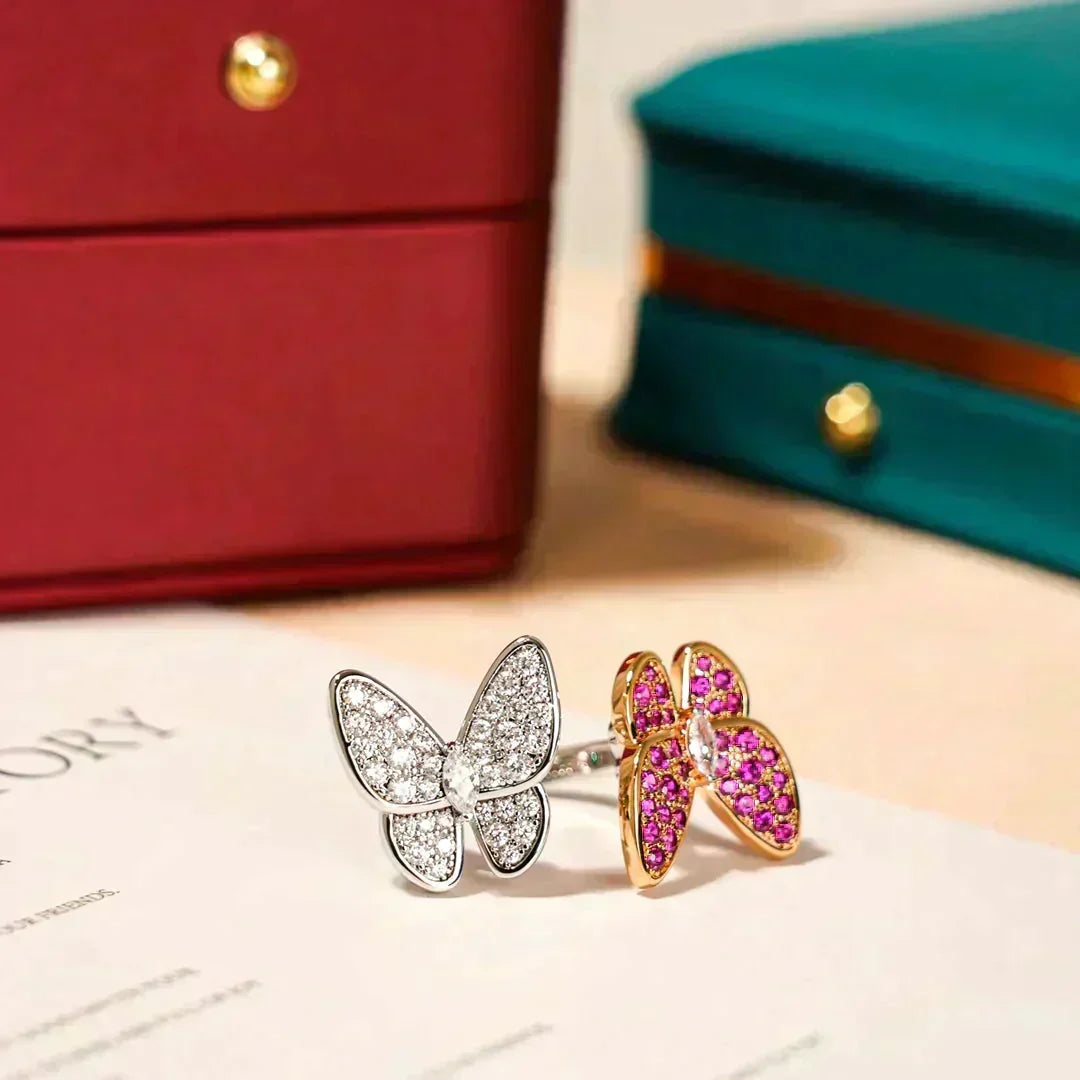 [Resenly Jewelry]TWIN BUTTERFLY DIAMOND RING