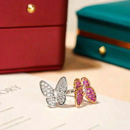 [Resenly Jewelry]TWIN BUTTERFLY DIAMOND RING