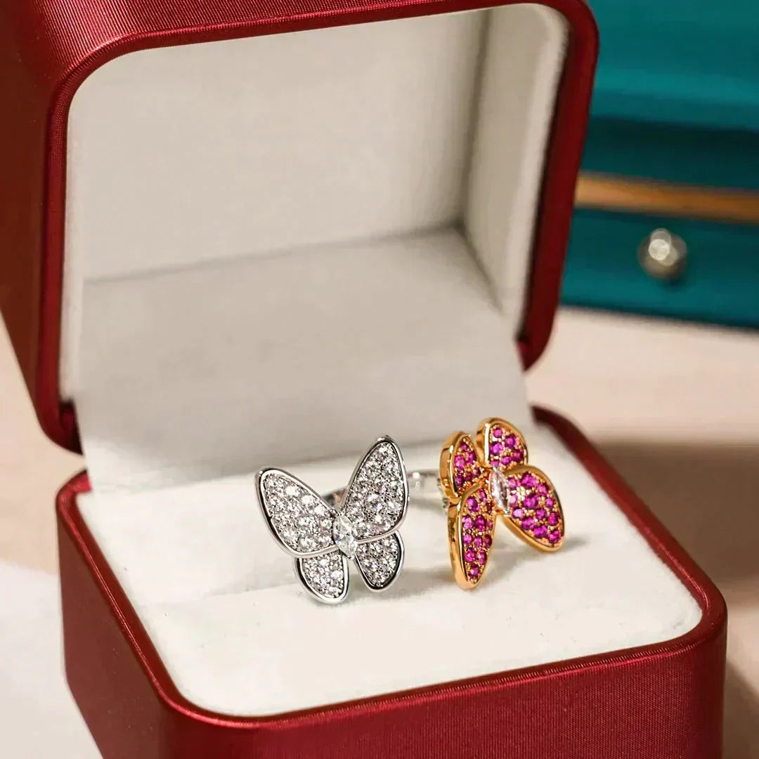 [Resenly Jewelry]TWIN BUTTERFLY DIAMOND RING
