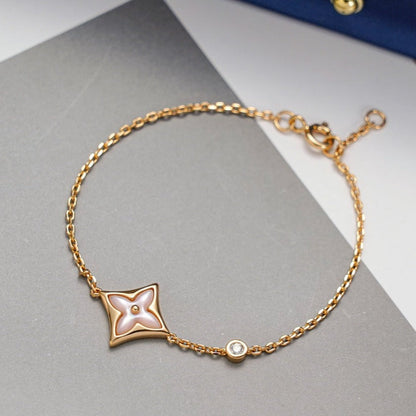 [Resenly Jewelry]STAR 1 DIAMOND PINK GOLD BRACELET