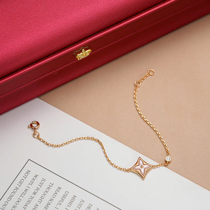 [Resenly Jewelry]STAR 1 DIAMOND PINK GOLD BRACELET