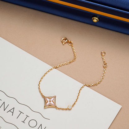 [Resenly Jewelry]STAR 1 DIAMOND PINK GOLD BRACELET