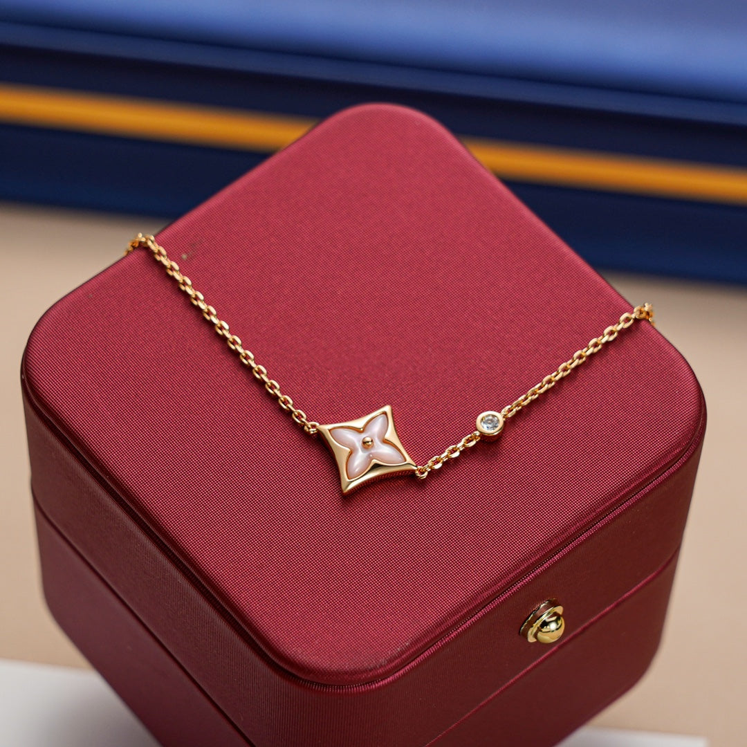 [Resenly Jewelry]STAR 1 DIAMOND PINK GOLD BRACELET