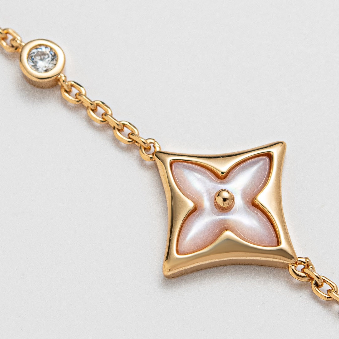 [Resenly Jewelry]STAR 1 DIAMOND PINK GOLD BRACELET