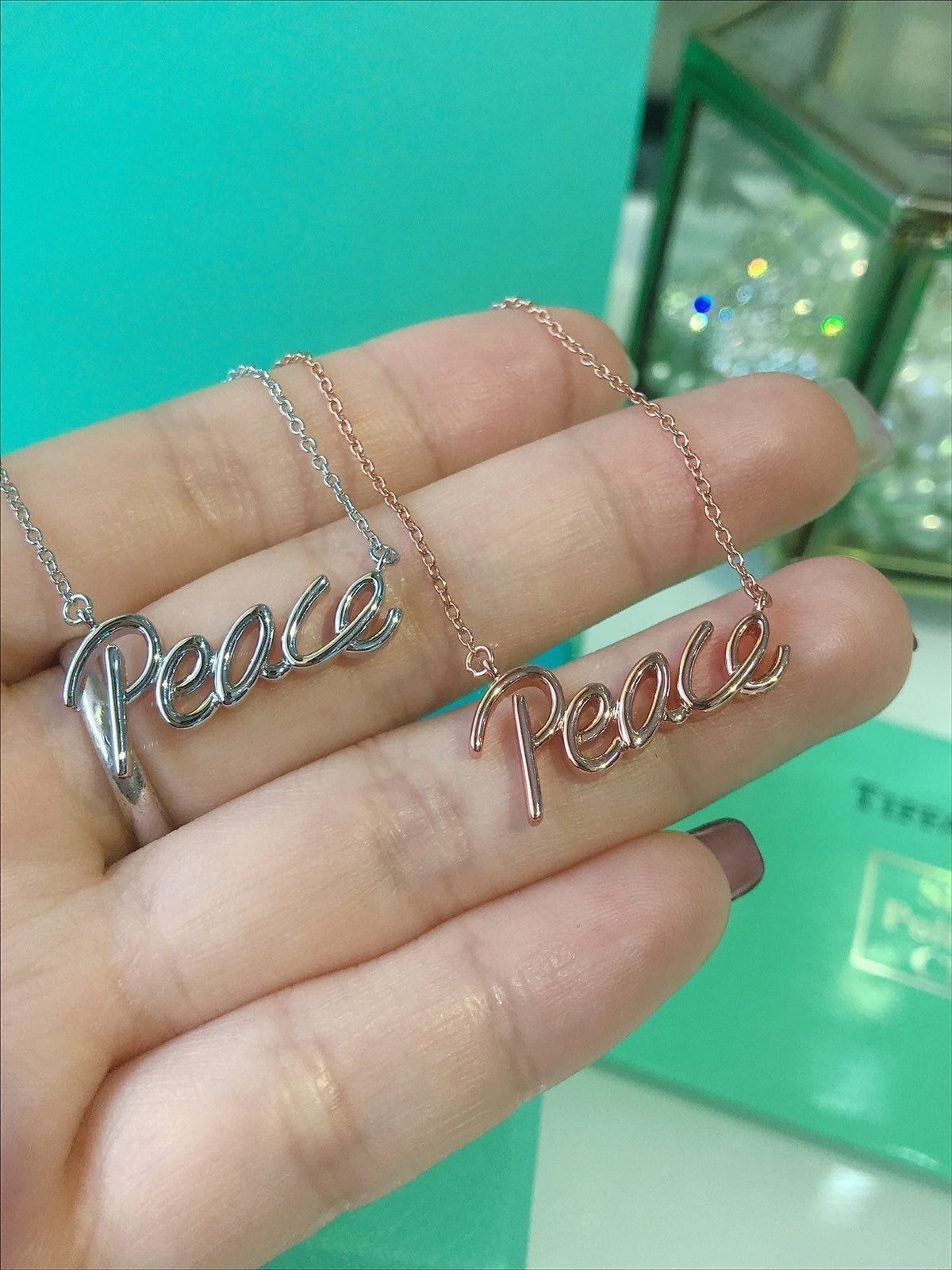 [Resenly Jewelry]PEACE TEXT PEDANT NECKLACE