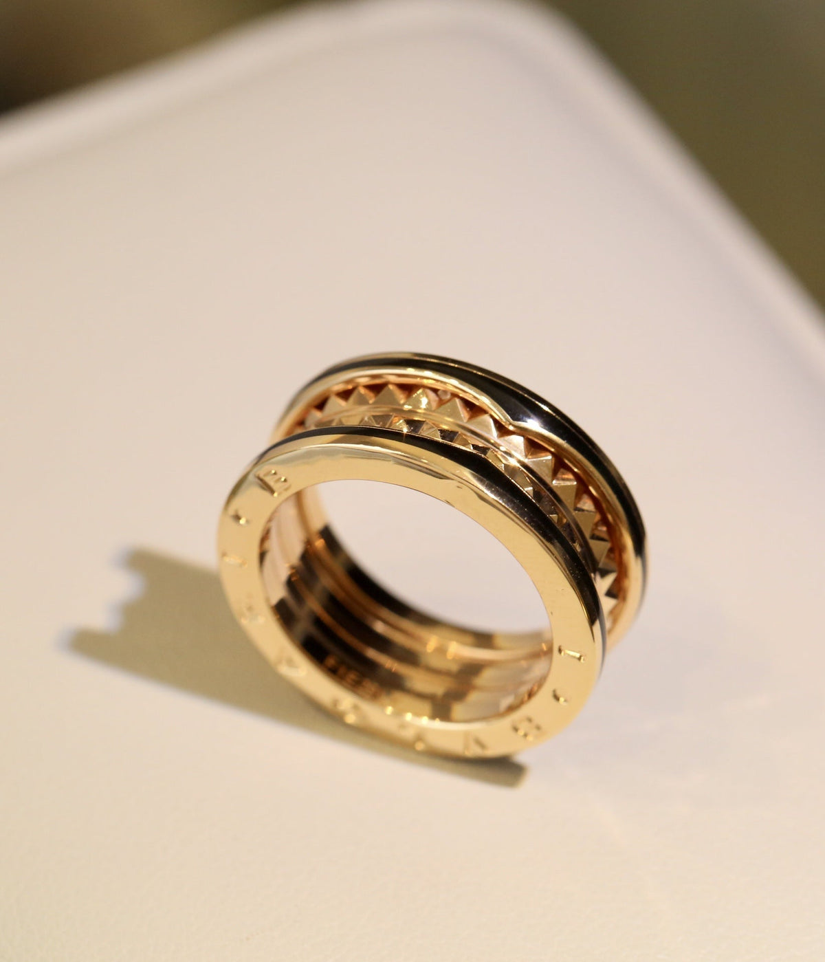 [Resenly Jewelry]ZERO 1 PINK GOLD BLACK CERAMIC RING