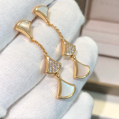 [Resenly Jewelry]ドリーム イヤリング 3モチーフ ダイヤモンド マザーオブパール ピンクゴールド