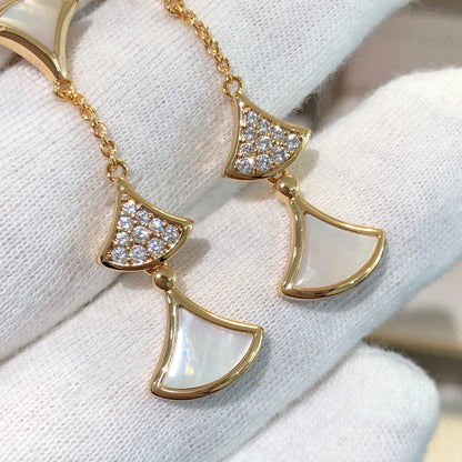 [Resenly Jewelry]ドリーム イヤリング 3モチーフ ダイヤモンド マザーオブパール ピンクゴールド
