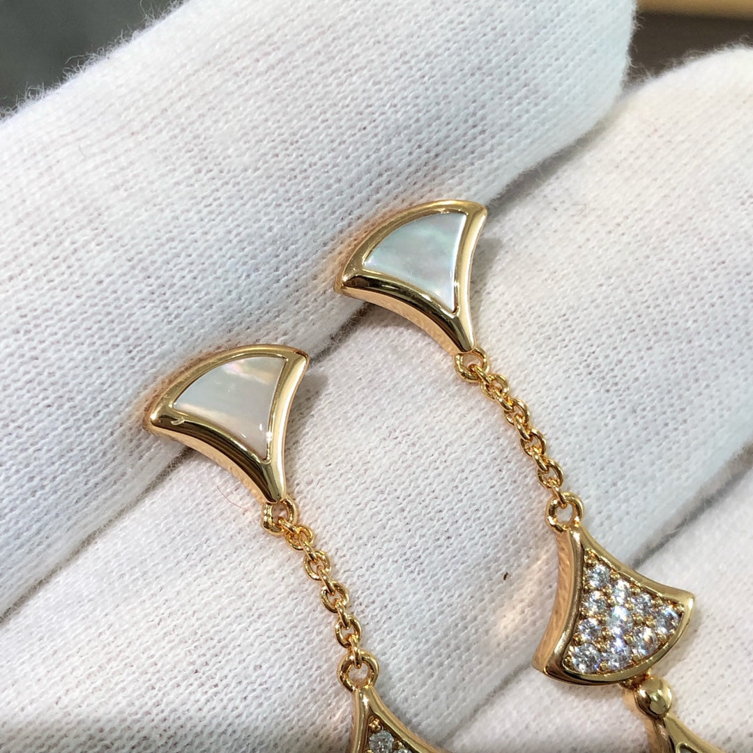 [Resenly Jewelry]ドリーム イヤリング 3モチーフ ダイヤモンド マザーオブパール ピンクゴールド