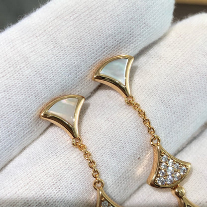 [Resenly Jewelry]ドリーム イヤリング 3モチーフ ダイヤモンド マザーオブパール ピンクゴールド