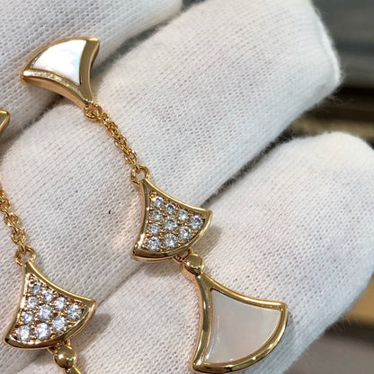 [Resenly Jewelry]ドリーム イヤリング 3モチーフ ダイヤモンド マザーオブパール ピンクゴールド