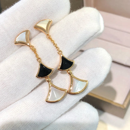 [Resenly Jewelry]DREAM EARRINGS 3 MOTIFS ONYX MOP PINK GOLD