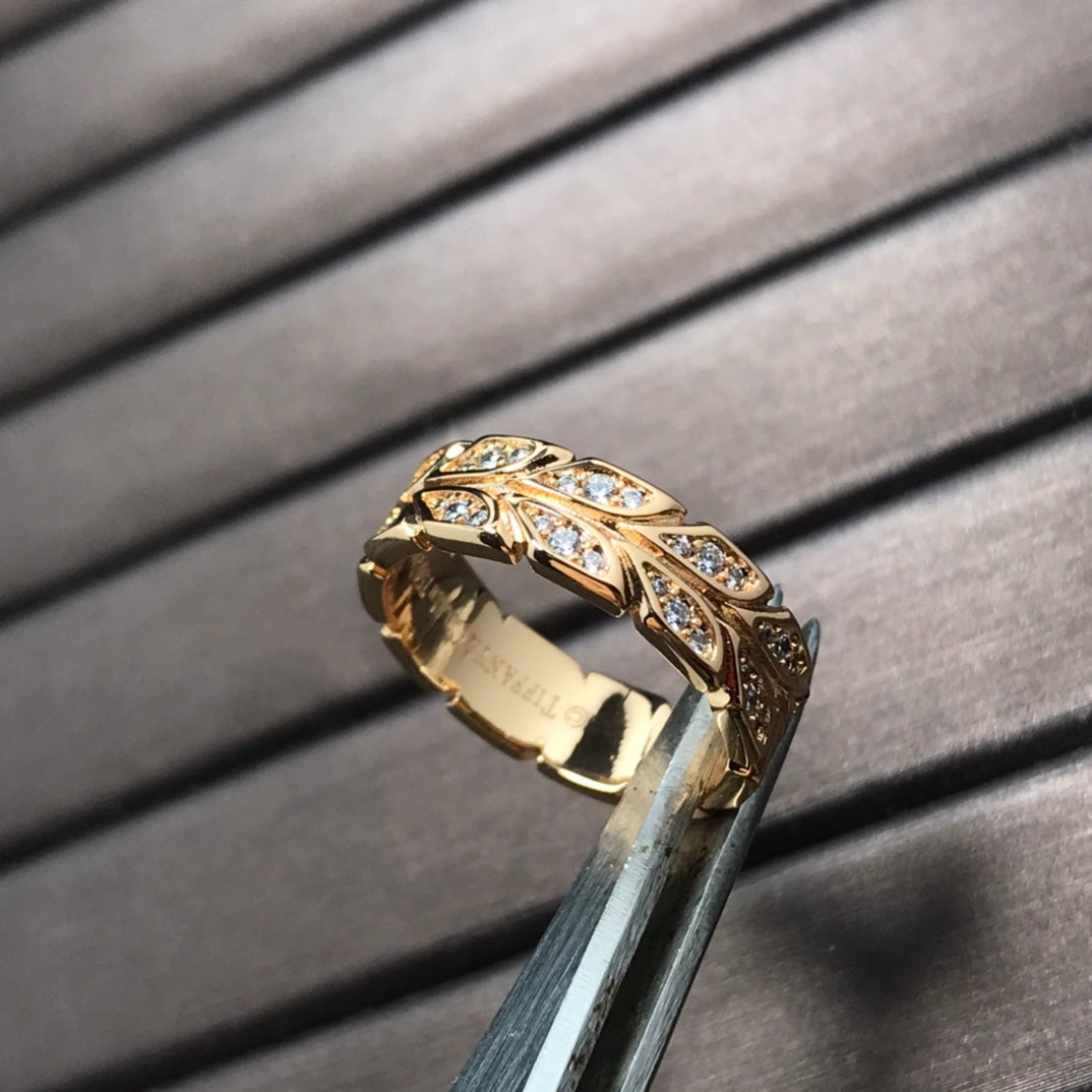 [Resenly Jewelry]OLIVE LEAF RING DIAMONDS