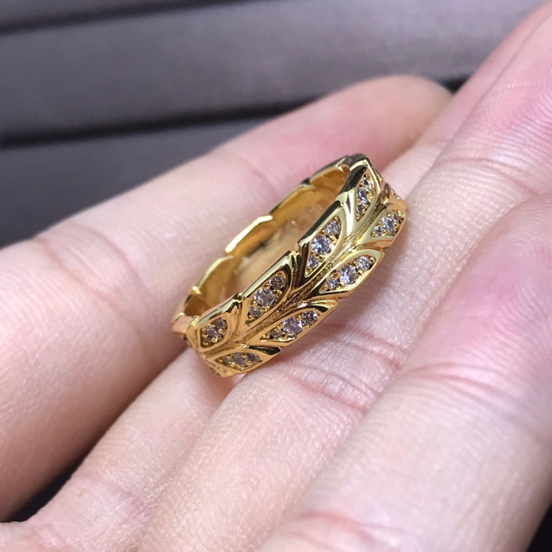 [Resenly Jewelry]OLIVE LEAF RING DIAMONDS
