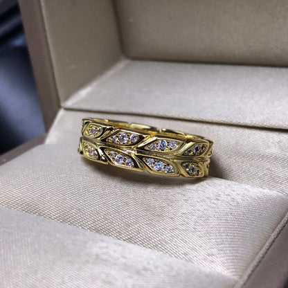 [Resenly Jewelry]OLIVE LEAF RING DIAMONDS