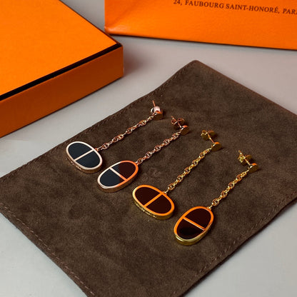 [Resenly Jewelry]CHAINE VERSO ブラックセラミックピアス