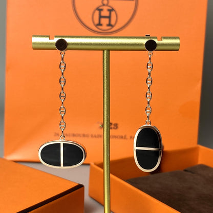 [Resenly Jewelry]CHAINE VERSO ブラックセラミックピアス