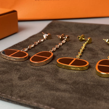 [Resenly Jewelry]CHAINE VERSO ブラックセラミックピアス