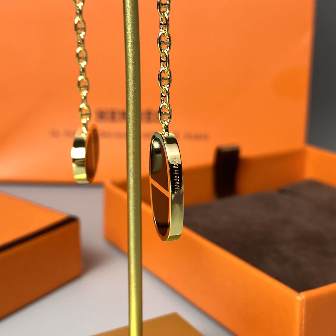 [Resenly Jewelry]CHAINE VERSO ブラックセラミックピアス