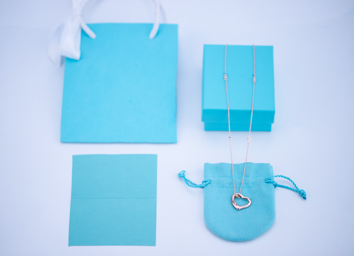 [Resenly Jewelry]OPEN HEART PEDANT PINK GOLD NECKLACE