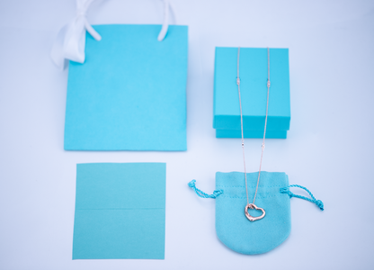 [Resenly Jewelry]OPEN HEART PEDANT PINK GOLD NECKLACE