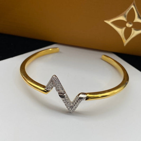 [Resenly Jewelry]VOLTE UPSITE DOWN DIAMOND GOLD OPEN BRACELET