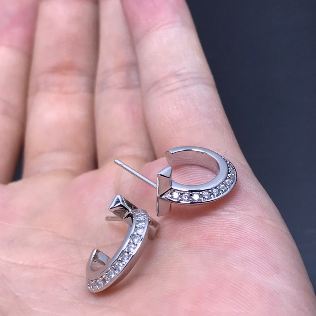 [Resenly Jewelry] Tフープ ダイヤモンドピアス