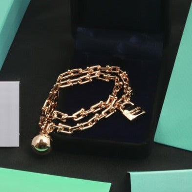 [Resenly Jewelry]HARDWEAR WRAP PINK GOLD BRACELET