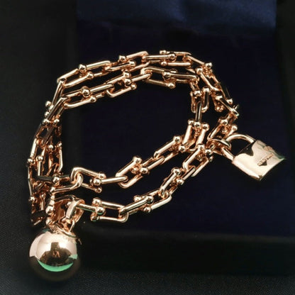 [Resenly Jewelry]HARDWEAR WRAP PINK GOLD BRACELET