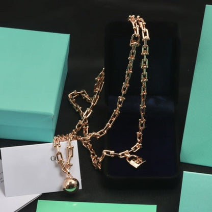 [Resenly Jewelry]HARDWEAR PINK GOLD WRAP NECKLACE