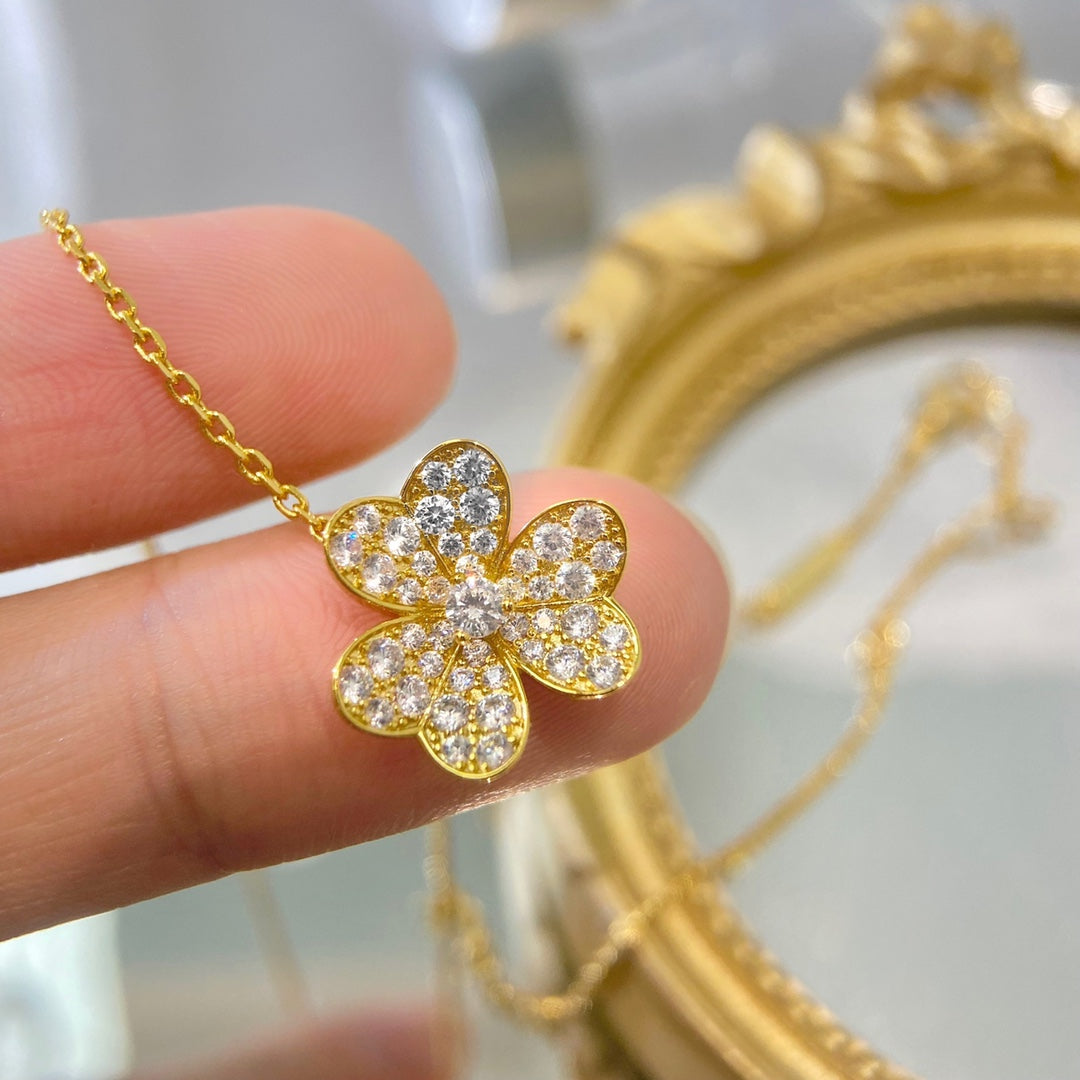 [Resenly Jewelry]FLOWER DIAMOND NECKLACE