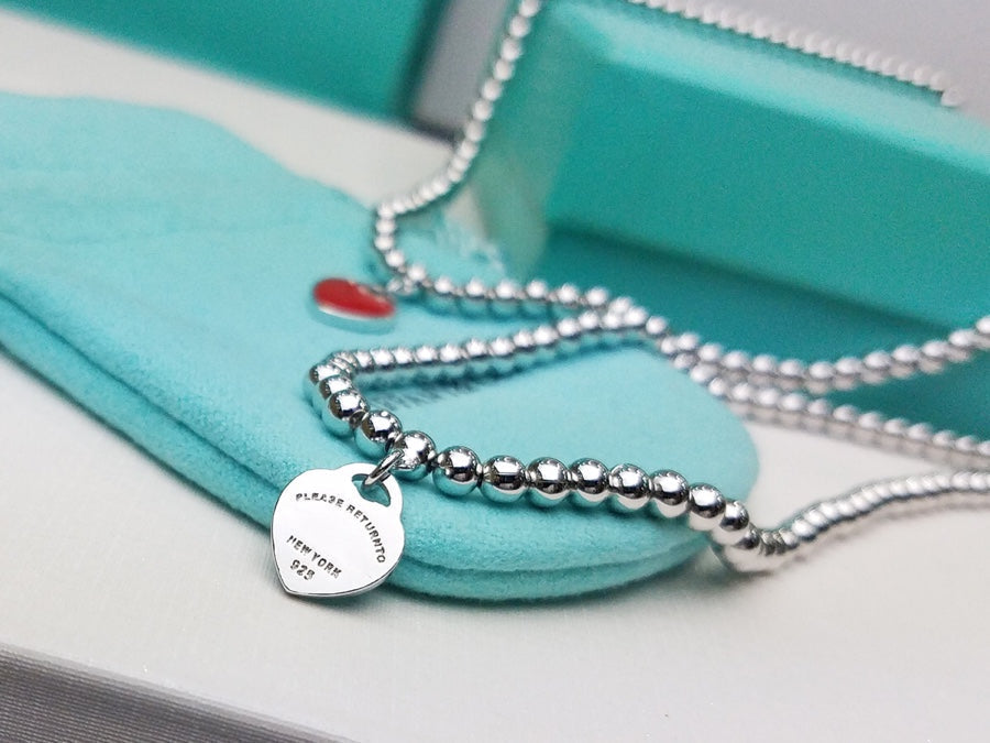 [Resenly Jewelry]ハートペンダント シルバーボールチェーンネックレス