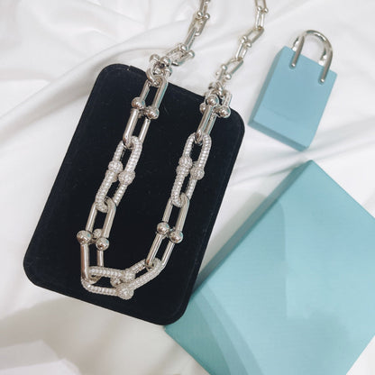 [Resenly Jewelry]ハードウェア ネックレス ダイヤモンド パヴェ