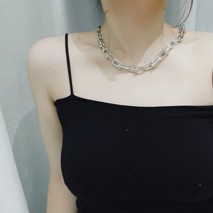 [Resenly Jewelry]ハードウェア ネックレス ダイヤモンド パヴェ