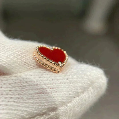 [Resenly Jewelry]HEART CARNELIAN STUD EARRINGS