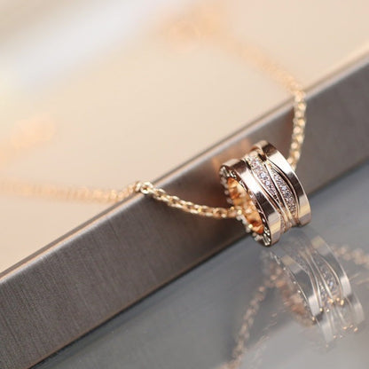 [Resenly Jewelry]ZERO 1 PINK GOLD DIAMOND NECKLACE