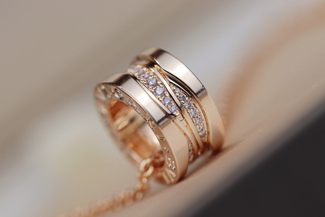 [Resenly Jewelry]ZERO 1 PINK GOLD DIAMOND NECKLACE