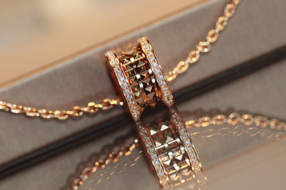 [Resenly Jewelry]ZERO 1 ロック ペンダント ピンクゴールド ネックレス