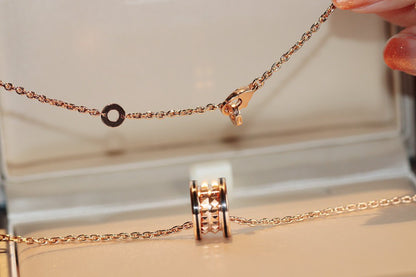 [Resenly Jewelry]ZERO 1 ROCK PEDANT PINK GOLD BLACK NECKLACE